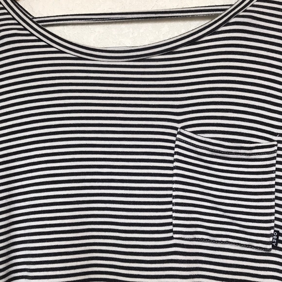 Obey striped SOFTEST mini t shirt dress blue/white - Picture 2 of 5